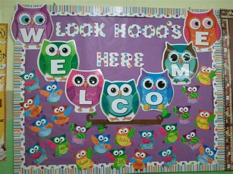 Owls Bulletin Boards Owl Theme Welcome To School Bulletin Board