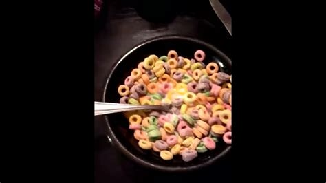 Eating Fruit Loops With A Fork Youtube