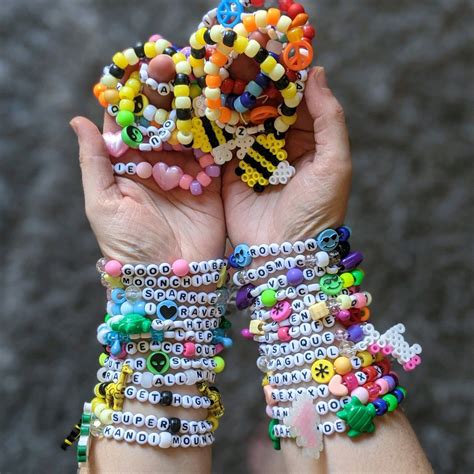 Single Kandi Bracelet Colorful Beaded Rave Bracelets For Etsy In 2022