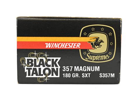 Winchester Black Talon 357 Magnum 180 Grain Sxt Ammunition For Sale