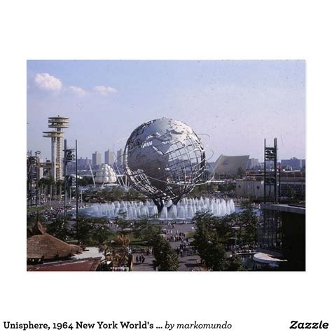 Unisphere 1964 New York Worlds Fair Vintage Postcard Zazzle World