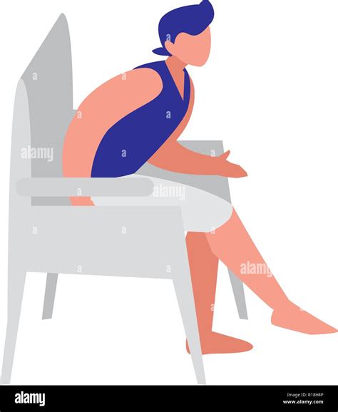 Man Sitting On Chair Over White Background Vector Illustration Stock Vector Image Art Alamy