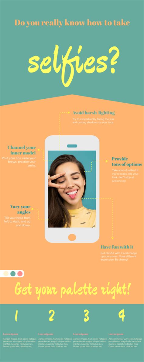 Ways To Take Selfies Infographic Infografía Template