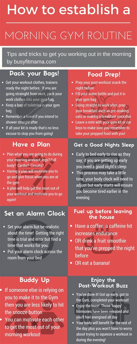 How To Establish A Morning Gym Routine Infographic