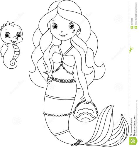 Baby Mermaid Princess Coloring Pages Pdf Instant Download File A Size