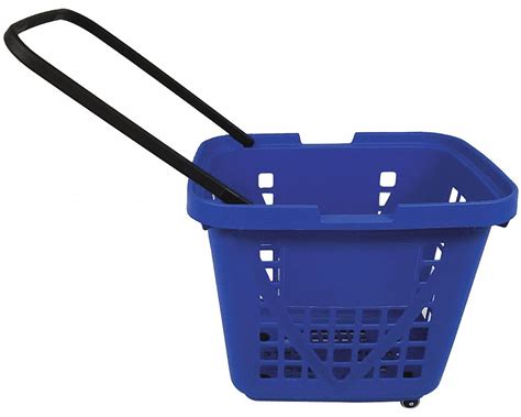 Shopping Basket Plastic Blue Rolling Hand Basket 55nj28114815azu0