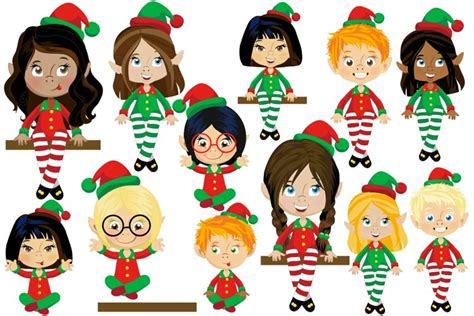 Multi Ethnic Girl Elves Clipart Elf Clipart