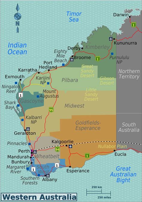Western Australia Regions Map Western Australia Travel Australia