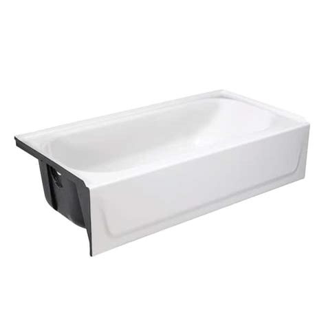 bootz industries bootzcast 60 in left drain rectangular alcove soaking bathtub in white 011