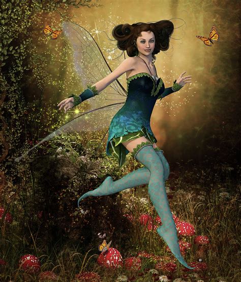 Beautiful Fairy Girl In An Enchanting Forest Digital Art By Oliver