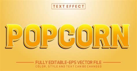 Premium Vector Editable Popcorn Text Style Effect Text Style Concept