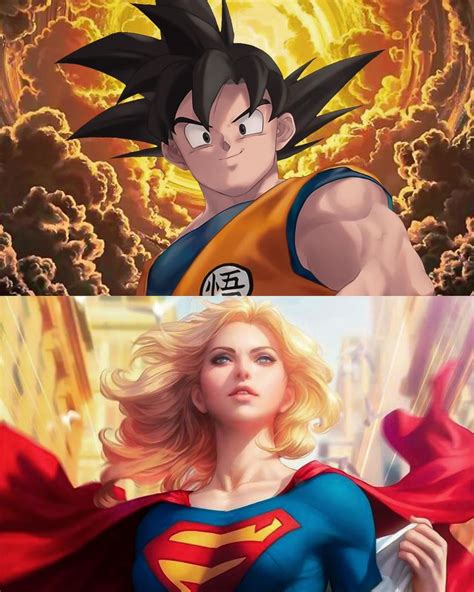 Goku And Supergirl By Satzboom On Deviantart Goku Son Goku Dragon Ball Super Manga
