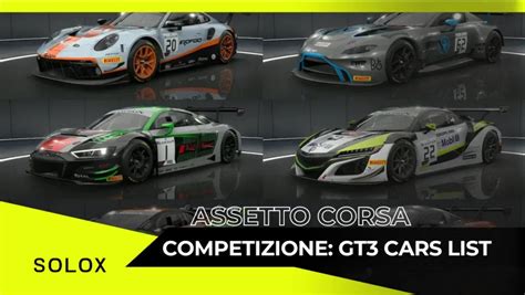 Assetto Corsa Competizione GT Cars List