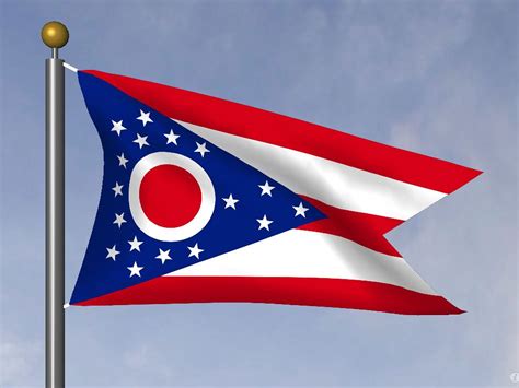 State Of Ohio Flag Chrome Ballpoint Twist Pen Buckeye State Psc