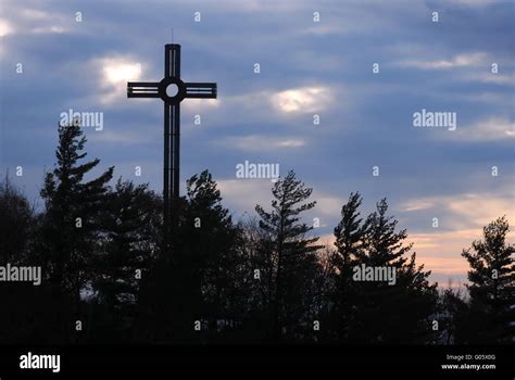 Catholic Cross On The Hill Stock Photo Alamy