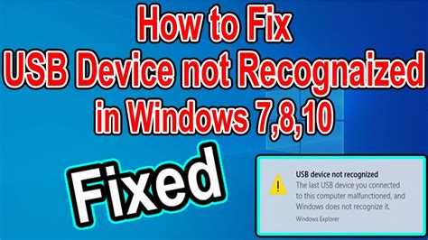 How To Fix Usb Device Not Recognized On Windows Usb Not Recognized