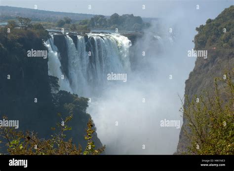 Victoria Falls On Zambezi River Discovered By David Livingstone In November 1855 Zimbabwe