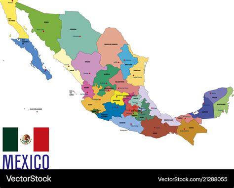 Mexico Political Map Color 2018