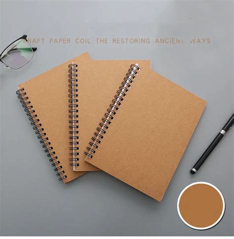 A5 Kraft Paper Cover Spiral Binding Blank Notebook For School Buy