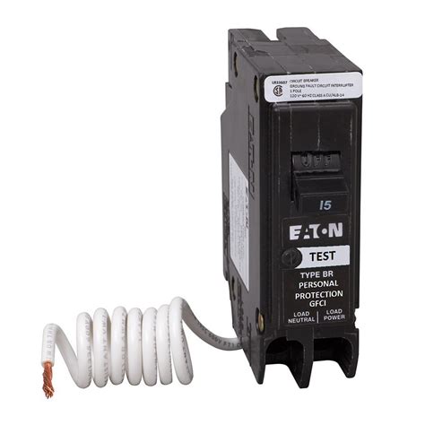 Eaton 15 Amp Br Type 1 Pole Gfci Breaker With Self Test The Home