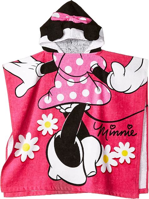 Disney Minnie Mouse 22 X 22 Hooded Poncho Bathbeach Towel Amazonca