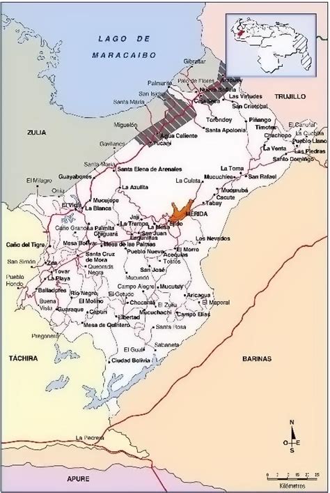 Mapa Vial Del Estado Mérida Venezuela Meridapreciosacom