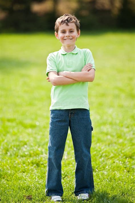 9 Years Old Kid In A Park Stock Photo Image Of Happiness 13837786