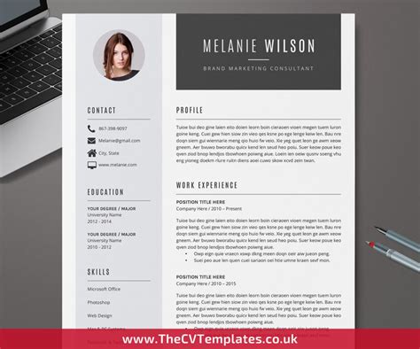 Modern Resume Template For Word Creative Cv Template Design