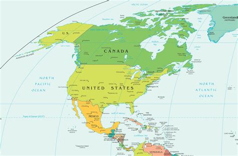 América Del Norte Mapa Político Tamaño Completo