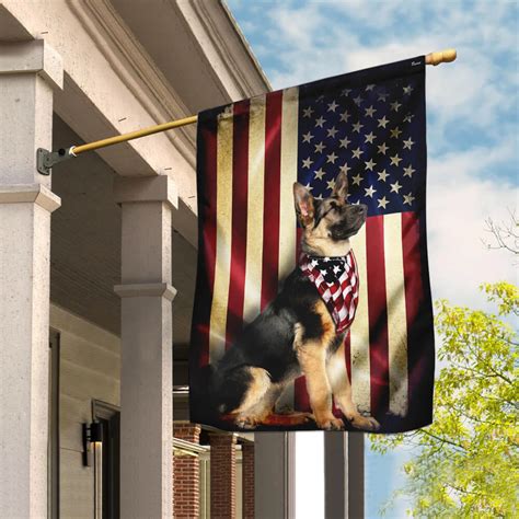 Flagwix American House Flag 295″ X 395″ German Shepherd American