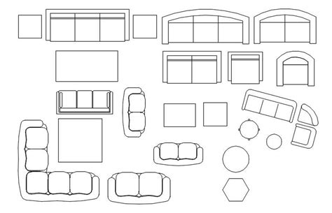 2d Cad Blocks Of Sofa And Couch In Autocad Dwg File