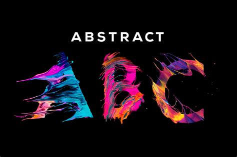 Abstract Abc Unique Painted Letters With Transparent Backgrounds