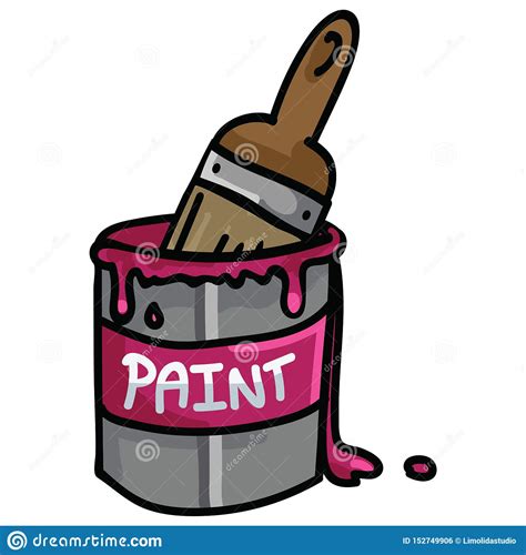 I am going to be showing all of you today how to draw a transformer that goes by the name of optimus prime. Cute Paint Brush In Can Cartoon Vector Illustration Motif ...