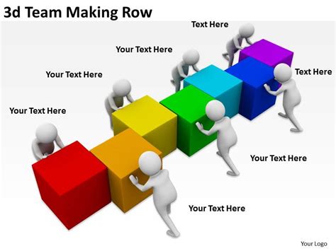 3d Team Making Row Ppt Graphics Icons Powerpoint Powerpoint