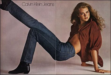 1981 Brooke Shields Open Shirt Photo Calvin Klein Jeans Retro Print Ad Ads30 3700 Picclick