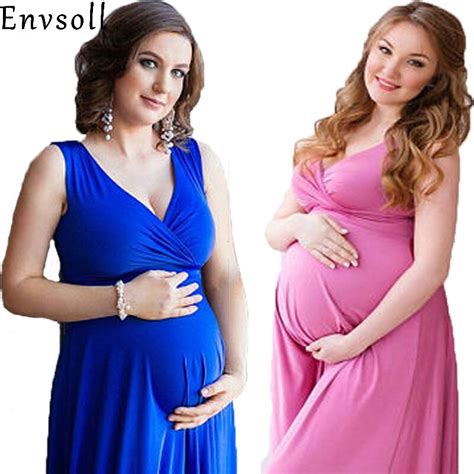 Envsoll Maternity Dress For Photo Shoot Maternity Gown Dress Maxi