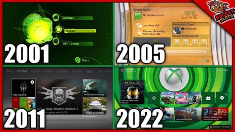 Xbox Dashboard Evolution 2001 2022 Xbox Original Xbox 360 One