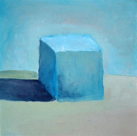 Blue Cube Still Life Painting By Michelle Calkins Pixels