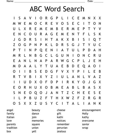 Diy And Crafts Abc Word Search Puzzle Printables Education The Best