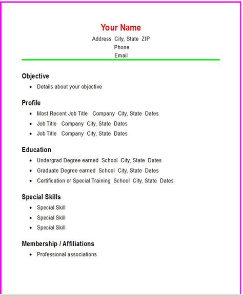 You're in the right place. Basic Resume Templates | Basic Chronological Resume ...