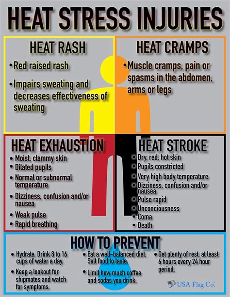 Heat Stress Injuries Infographic — Usa Flag Co