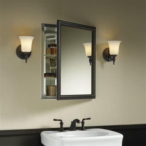 This elegant black cabinet mirror is the most anticipated and popular mirror in the market of cabinet mirror. Kohler 20" x 26" Wall Mount Mirrored Medicine Cabinet with ...