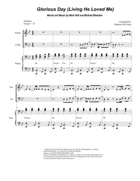 Glorious Day Living He Loved Me Arr Stephen Decesare Sheet Music Casting Crowns