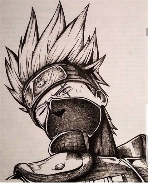 Kakashi Drawing Naruto Sketch Drawing Anime Boy Sketc