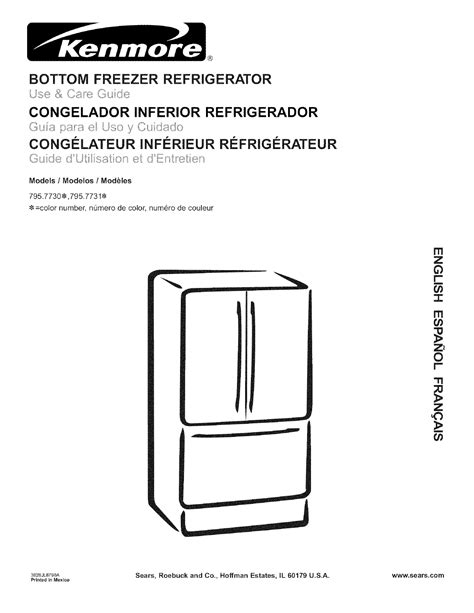 Kenmore 79577302600 User Manual Refrigerator Manuals And Guides L0606609