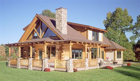 Maine Log Home Shows Variety Of Exterior Finishes Real Log Style