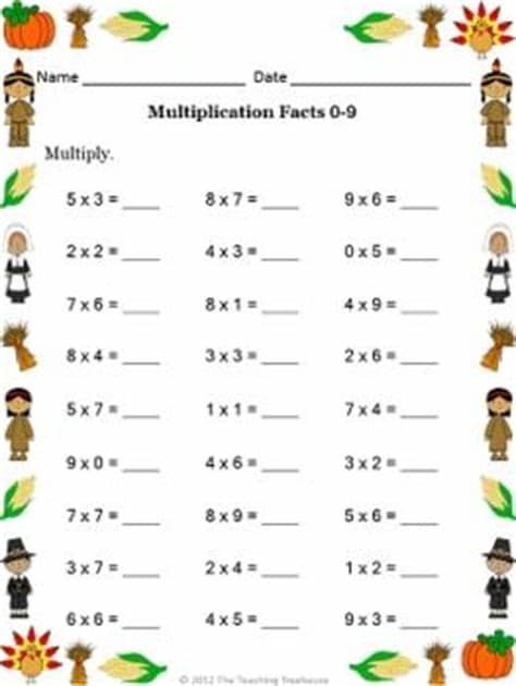 Thanksgiving Multiplication | Multiplication, 4th grade ...
