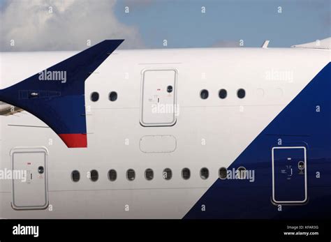 Wingtip And Fuselage Of The Airbus A380 841 In The Static Display At