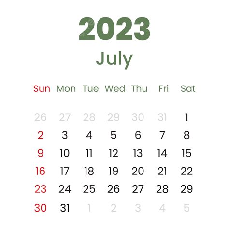 Gambar Kalender Juli 2023 Sederhana Transparan Kalender 2023 Kalender Sederhana Kalender