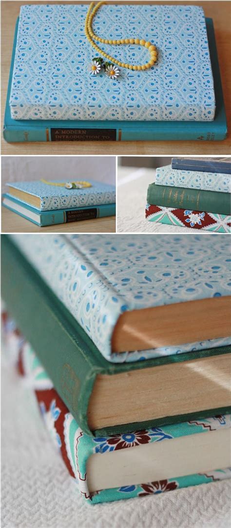 Diy Book Cover Diy Fabric Covered Book Fabric Projects Diy Projects